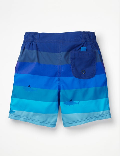 Board Shorts - Blue Multi Swimming Shark Board Shorts - Blue Multi Swimming Shark