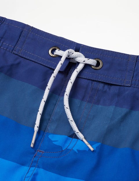Board Shorts - Blue Multi Swimming Shark Board Shorts - Blue Multi Swimming Shark