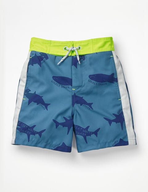 Poolside Shorts - Elizabethan Blue Sharktastic Poolside Shorts - Elizabethan Blue Sharktastic