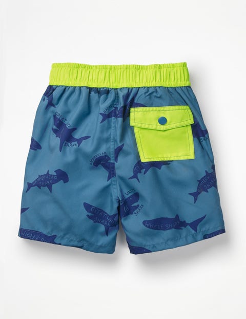 Poolside Shorts - Elizabethan Blue Sharktastic Poolside Shorts - Elizabethan Blue Sharktastic