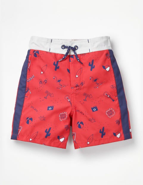 Poolside Shorts - Jam Red Good Vibes Poolside Shorts - Jam Red Good Vibes