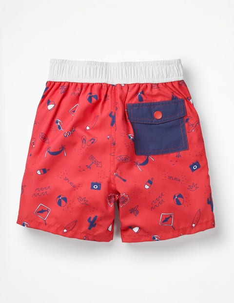 Poolside Shorts - Jam Red Good Vibes Poolside Shorts - Jam Red Good Vibes