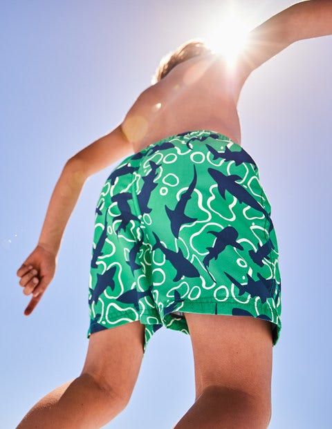 Woven Swim Trunks - Jungle Green Feeding Time Woven Swim Trunks - Jungle Green Feeding Time