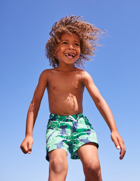 Woven Swim Trunks - Jungle Green Feeding Time Woven Swim Trunks - Jungle Green Feeding Time