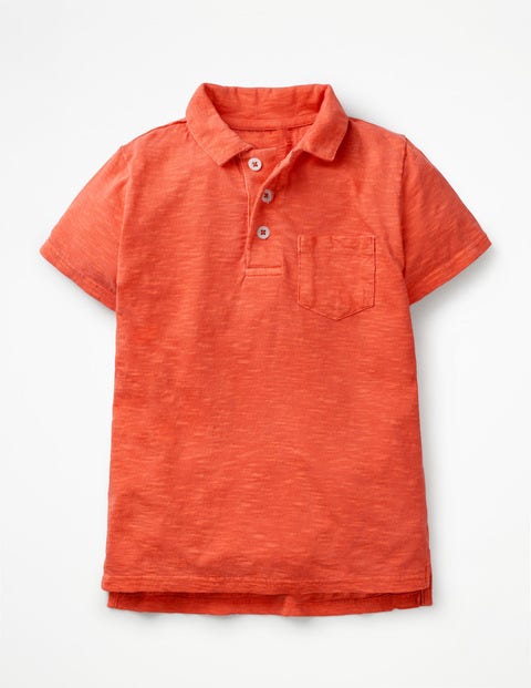 Stückgefärbtes Jersey-Poloshirt - Tropisches Orange Stückgefärbtes Jersey-Poloshirt - Tropisches Orange