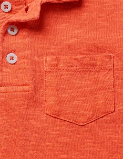 Stückgefärbtes Jersey-Poloshirt - Tropisches Orange Stückgefärbtes Jersey-Poloshirt - Tropisches Orange
