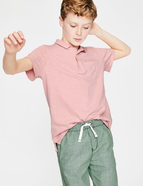 Garment-Dyed Jersey Polo - Boto Pink Garment-Dyed Jersey Polo - Boto Pink