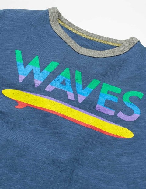 Oberteil Mit Bedrucktem Slogan - Lagunenblau, Surfboard Oberteil Mit Bedrucktem Slogan - Lagunenblau, Surfboard