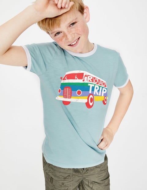Graphic Slogan T-Shirt - Mineral Blue Campervan Graphic Slogan T-Shirt - Mineral Blue Campervan