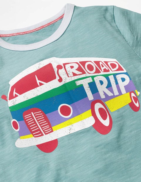 Graphic Slogan T-Shirt - Mineral Blue Campervan Graphic Slogan T-Shirt - Mineral Blue Campervan