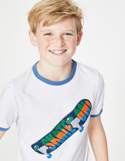 Graphic Slogan T-Shirt - White Skate On Graphic Slogan T-Shirt - White Skate On