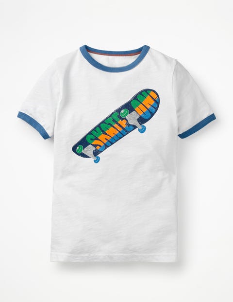 Graphic Slogan T-Shirt - White Skate On Graphic Slogan T-Shirt - White Skate On
