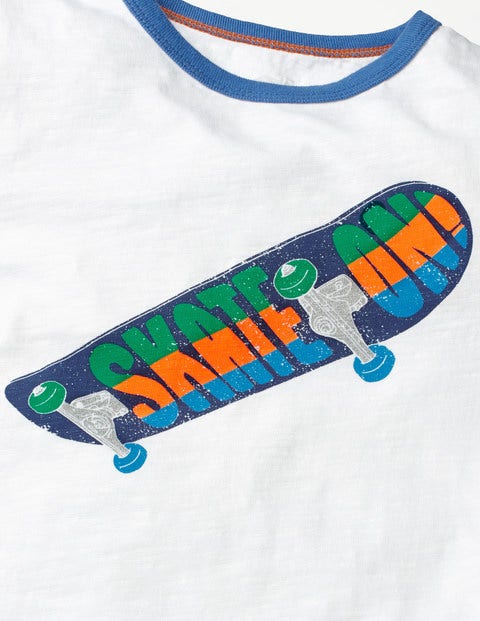 Graphic Slogan T-Shirt - White Skate On Graphic Slogan T-Shirt - White Skate On