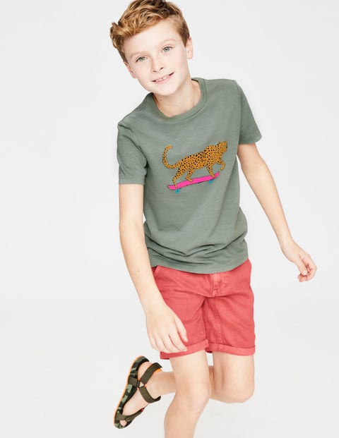 Animal Graphic T-Shirt - Pottery Green Cool Leopard Animal Graphic T-Shirt - Pottery Green Cool Leopard