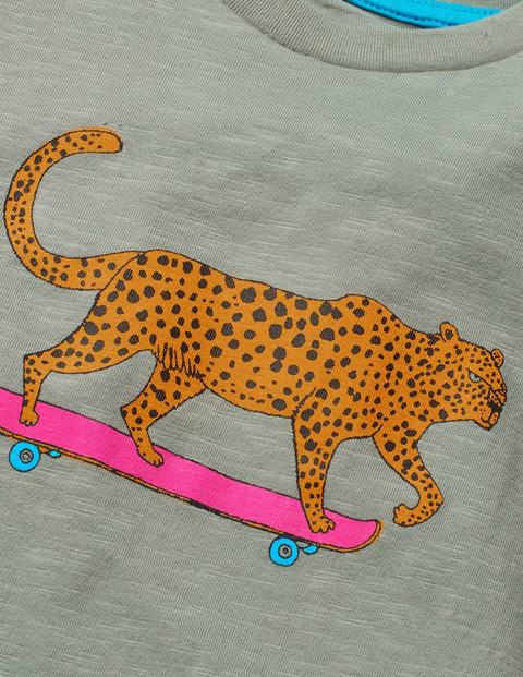 Animal Graphic T-Shirt - Pottery Green Cool Leopard Animal Graphic T-Shirt - Pottery Green Cool Leopard