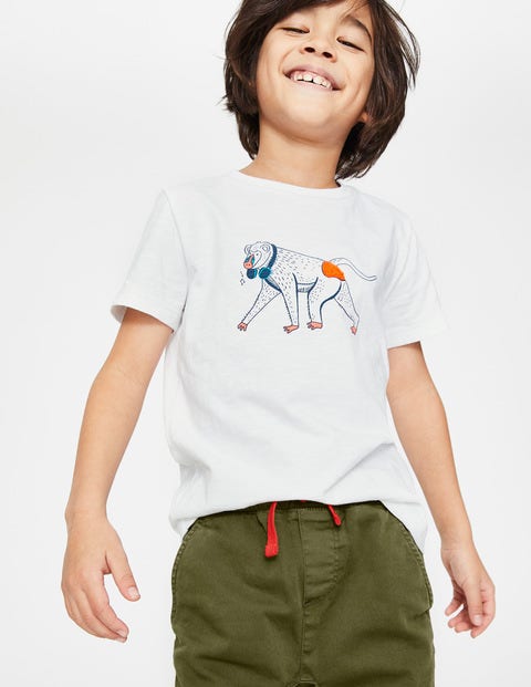 Animal Graphic T-Shirt - White Baboon Animal Graphic T-Shirt - White Baboon