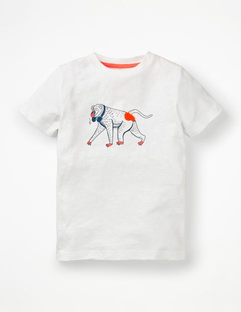 Animal Graphic T-Shirt - White Baboon Animal Graphic T-Shirt - White Baboon