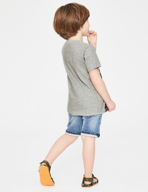 Animal Appliqué T-Shirt - Grey Marl Birds Animal Appliqué T-Shirt - Grey Marl Birds