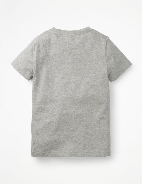 Animal Appliqué T-Shirt - Grey Marl Birds Animal Appliqué T-Shirt - Grey Marl Birds