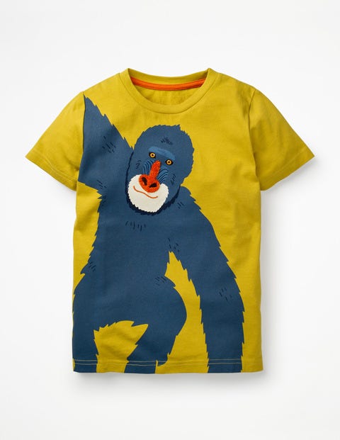Animal Appliqué T-Shirt - Mimosa Yellow Ape Animal Appliqué T-Shirt - Mimosa Yellow Ape