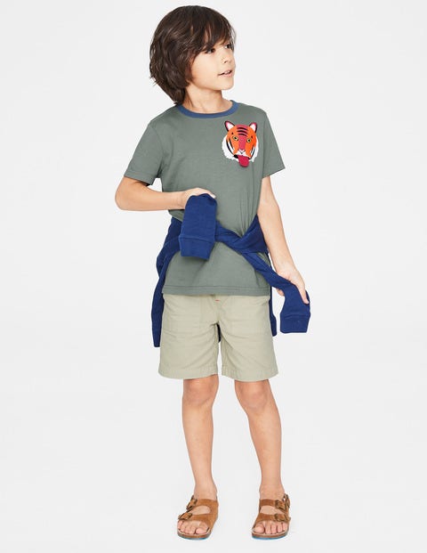 Animal Pocket T-shirt - Pottery Green Tiger Animal Pocket T-shirt - Pottery Green Tiger