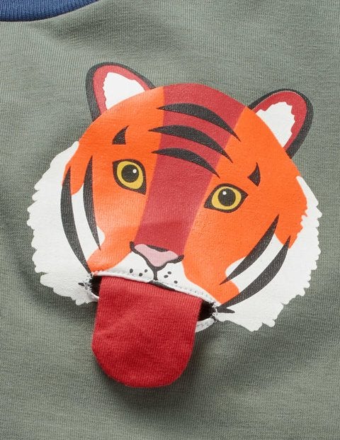 Animal Pocket T-shirt - Pottery Green Tiger Animal Pocket T-shirt - Pottery Green Tiger