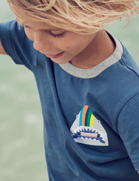 Animal Pocket T-Shirt - Lagoon Blue Shark Animal Pocket T-Shirt - Lagoon Blue Shark
