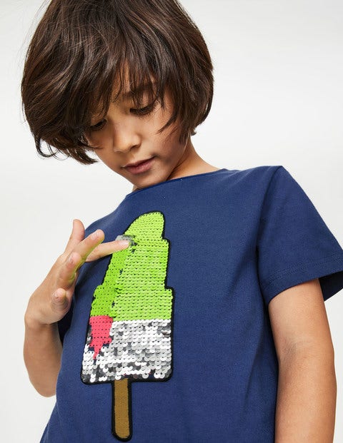 Colour Change Sequin T-Shirt - Starboard Blue Ice Lolly Colour Change Sequin T-Shirt - Starboard Blue Ice Lolly