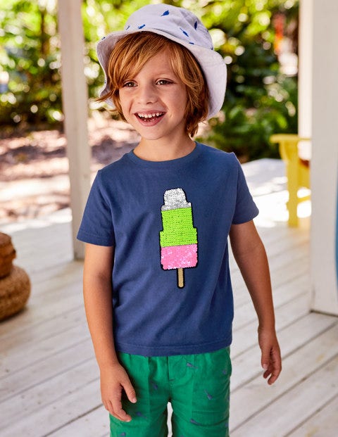 Colour Change Sequin T-Shirt - Starboard Blue Ice Lolly Colour Change Sequin T-Shirt - Starboard Blue Ice Lolly