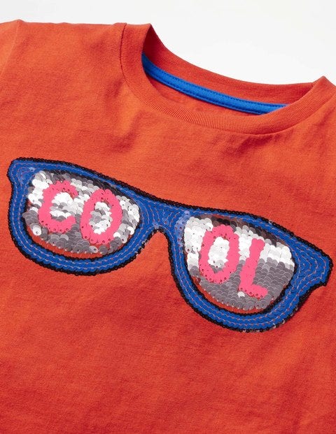 Colour Change Sequin T-Shirt - Tropical Orange Sunglasses Colour Change Sequin T-Shirt - Tropical Orange Sunglasses