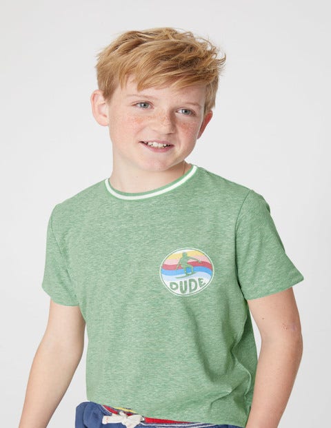 Surfer T-Shirt - Soft Green Marl Surfer T-Shirt - Soft Green Marl
