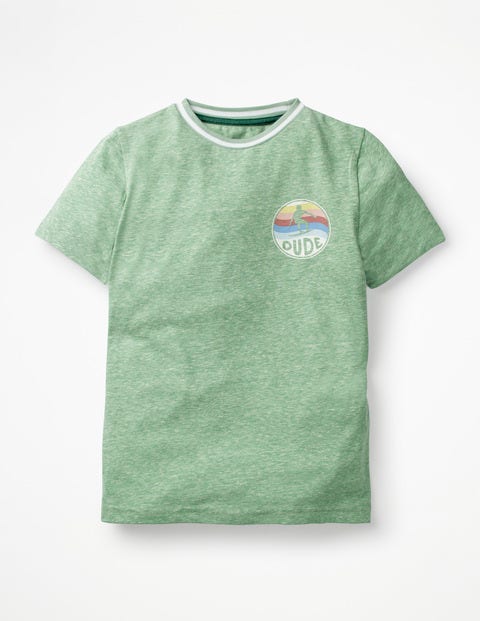 Surfer T-Shirt - Soft Green Marl Surfer T-Shirt - Soft Green Marl