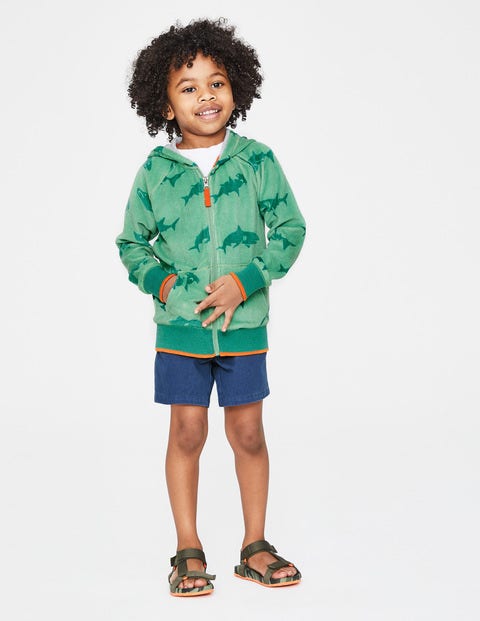 Towelling Zip-Up Hoodie - Patina Green Sharktastic Towelling Zip-Up Hoodie - Patina Green Sharktastic
