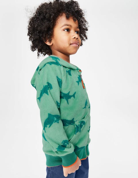 Towelling Zip-Up Hoodie - Patina Green Sharktastic Towelling Zip-Up Hoodie - Patina Green Sharktastic