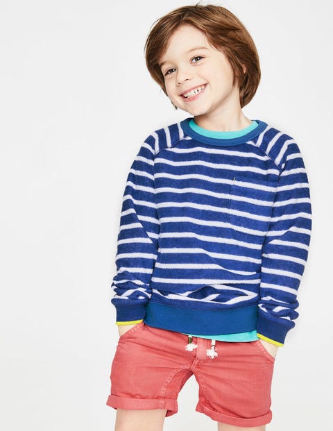 Towelling Sweatshirt - Blue Wave/White Towelling Sweatshirt - Blue Wave/White