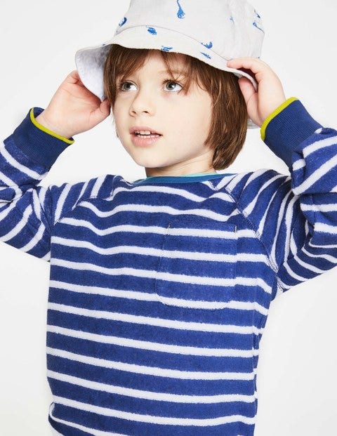 Towelling Sweatshirt - Blue Wave/White Towelling Sweatshirt - Blue Wave/White