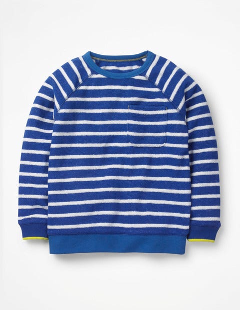 Towelling Sweatshirt - Blue Wave/White Towelling Sweatshirt - Blue Wave/White