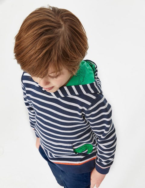 Fun Pocket Hoodie - College Blue/White Crocodile Fun Pocket Hoodie - College Blue/White Crocodile