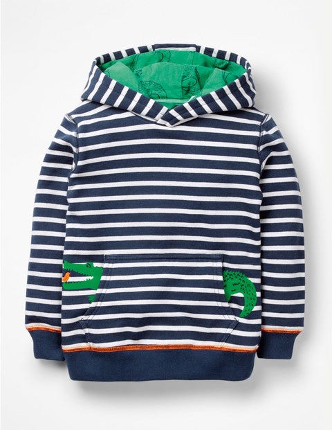 Fun Pocket Hoodie - College Blue/White Crocodile Fun Pocket Hoodie - College Blue/White Crocodile