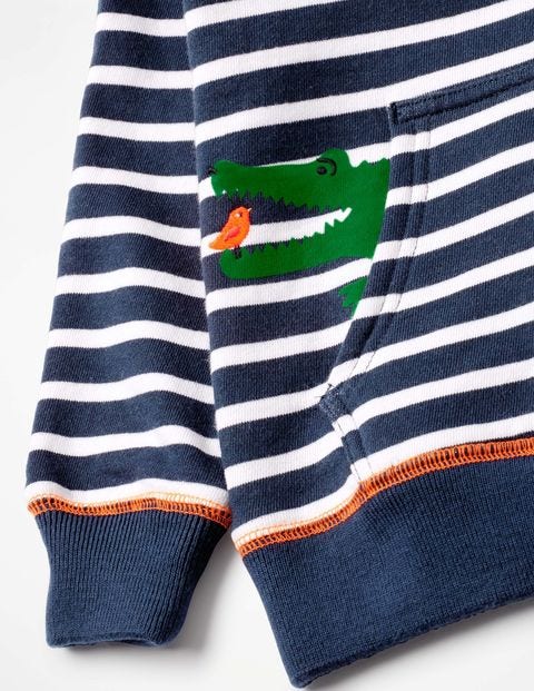 Fun Pocket Hoodie - College Blue/White Crocodile Fun Pocket Hoodie - College Blue/White Crocodile