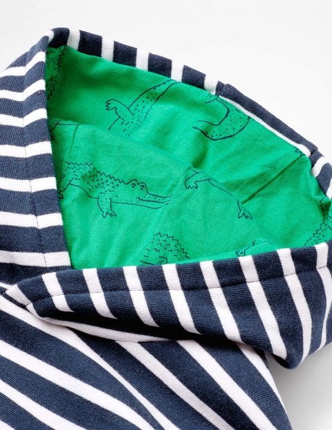 Fun Pocket Hoodie - College Blue/White Crocodile Fun Pocket Hoodie - College Blue/White Crocodile