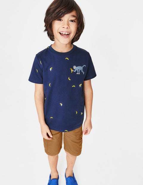 Embroidered Creature T-Shirt - Starboard Blue Monkey Embroidered Creature T-Shirt - Starboard Blue Monkey