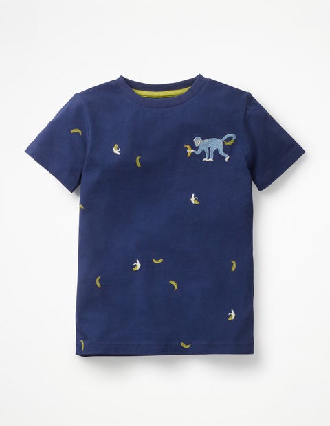 Embroidered Creature T-Shirt - Starboard Blue Monkey Embroidered Creature T-Shirt - Starboard Blue Monkey