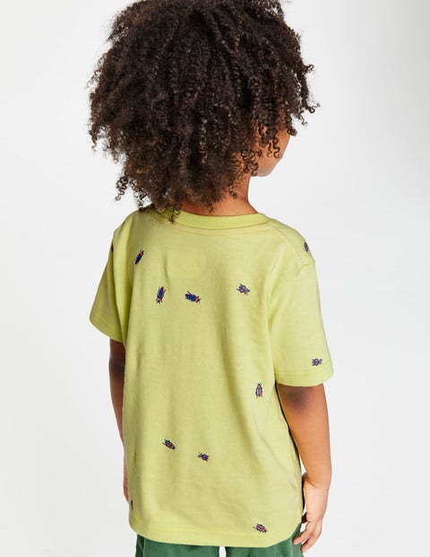T-Shirt Avec Créature Brodée - Jaune sorbet citron avec caméléon T-Shirt Avec Créature Brodée - Jaune sorbet citron avec caméléon