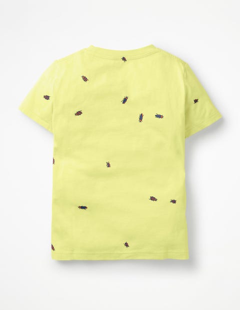 T-Shirt Avec Créature Brodée - Jaune sorbet citron avec caméléon T-Shirt Avec Créature Brodée - Jaune sorbet citron avec caméléon