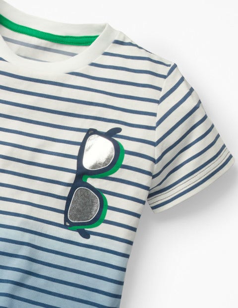 Dip-Dye Graphic T-Shirt - White/Lagoon Blue Sunglasses Dip-Dye Graphic T-Shirt - White/Lagoon Blue Sunglasses