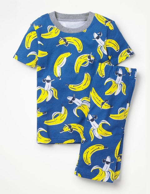 Glow-In-The-Dark Short Pajamas - Duke Blue Dude Bananas Glow-In-The-Dark Short Pajamas - Duke Blue Dude Bananas