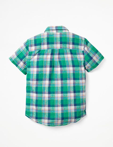 Fun Short-Sleeved Shirt - Astro Green/Lagoon Blue Check Fun Short-Sleeved Shirt - Astro Green/Lagoon Blue Check