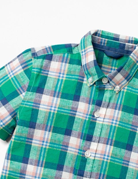 Fun Short-Sleeved Shirt - Astro Green/Lagoon Blue Check Fun Short-Sleeved Shirt - Astro Green/Lagoon Blue Check