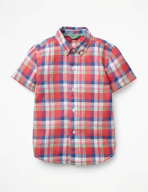 Fun Short-Sleeved Shirt - Salsa Red/Patina Green Check Fun Short-Sleeved Shirt - Salsa Red/Patina Green Check